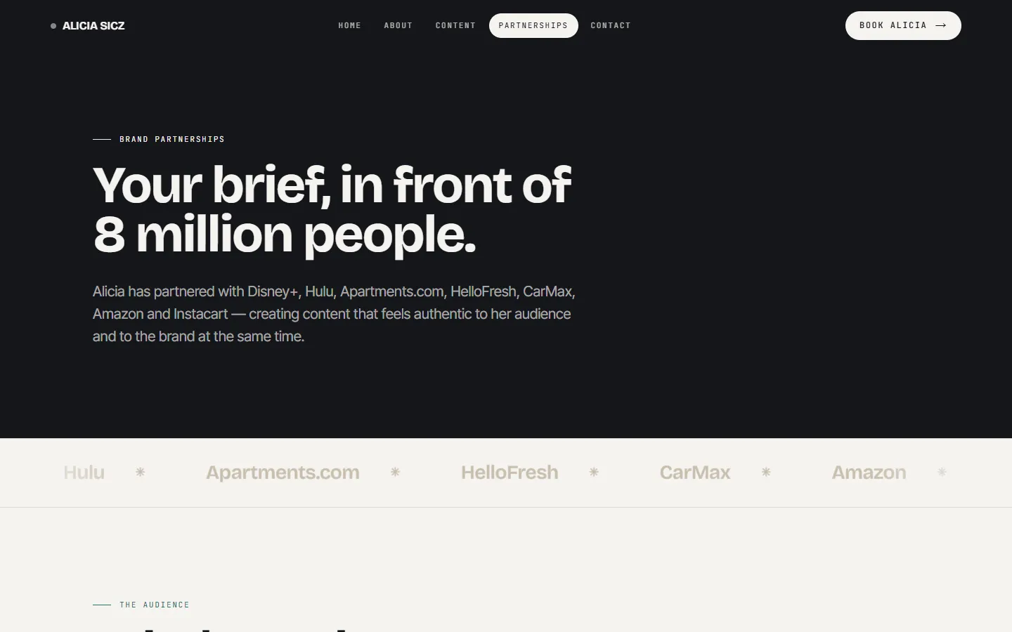 Alicia Sicz — Partnerships page