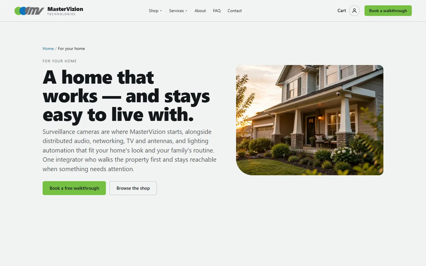 MasterVizion Technologies — Residential page