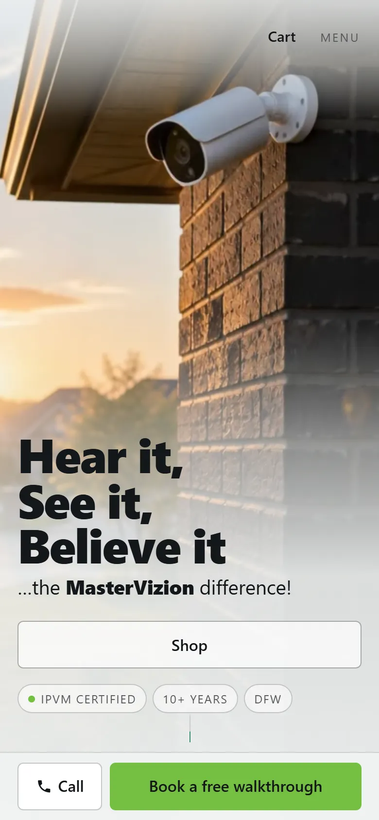 MasterVizion Technologies homepage on mobile