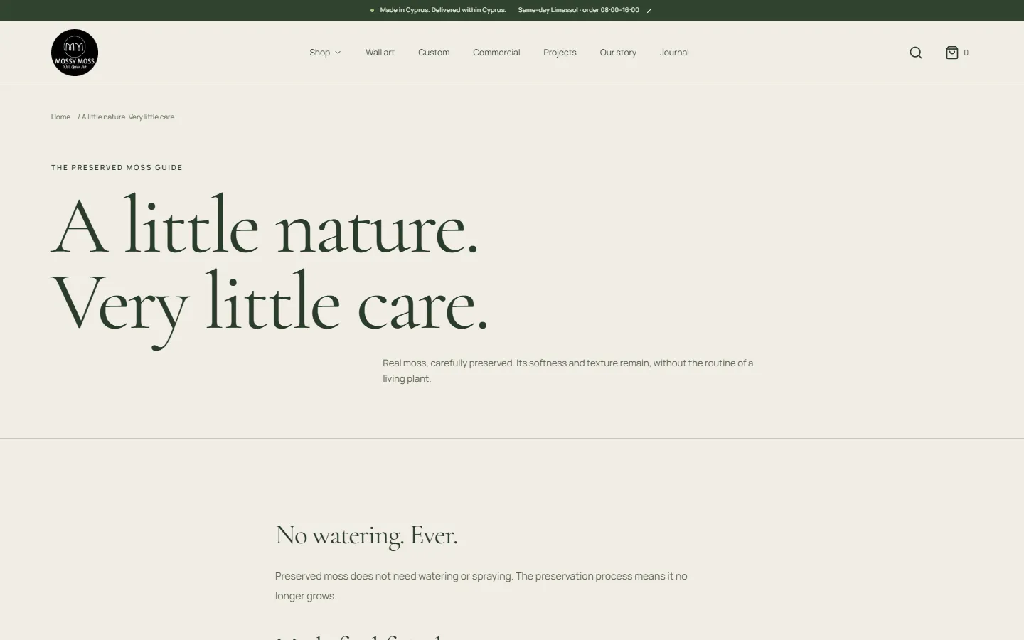 Mossy Moss — Care guide page