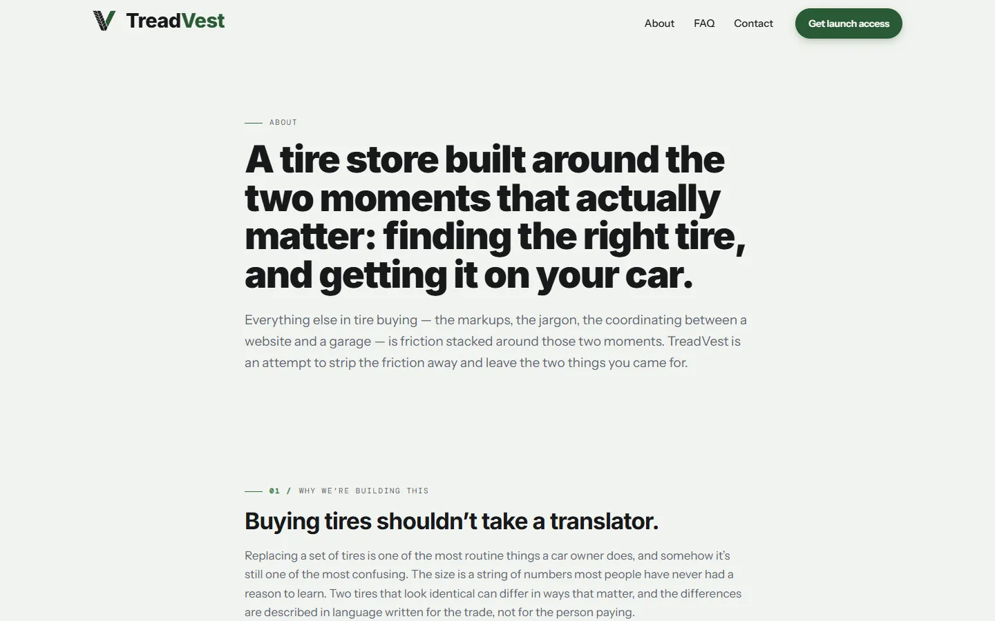 TreadVest — About page