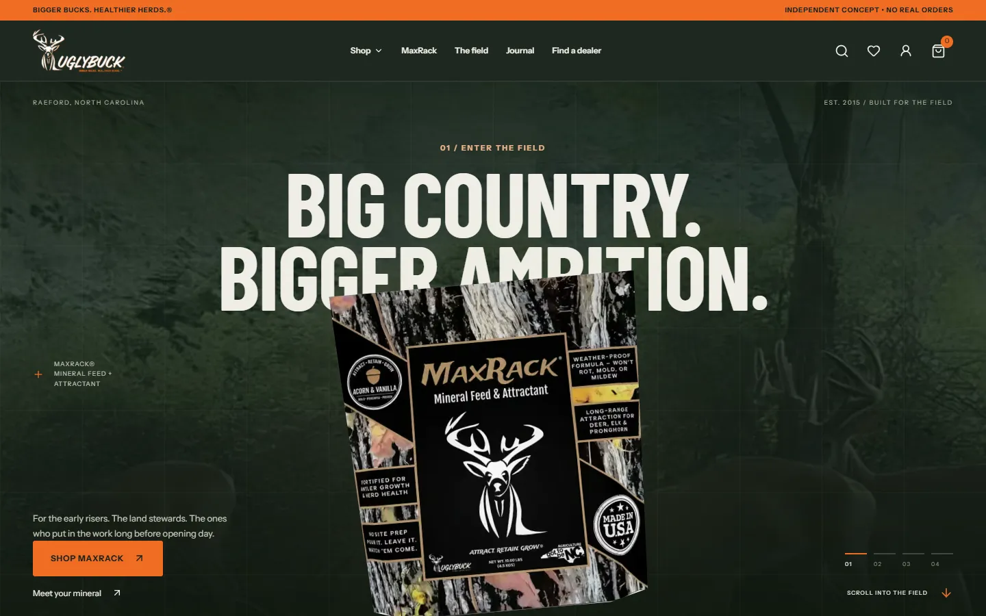 UglyBuck Reimagined website — desktop homepage
