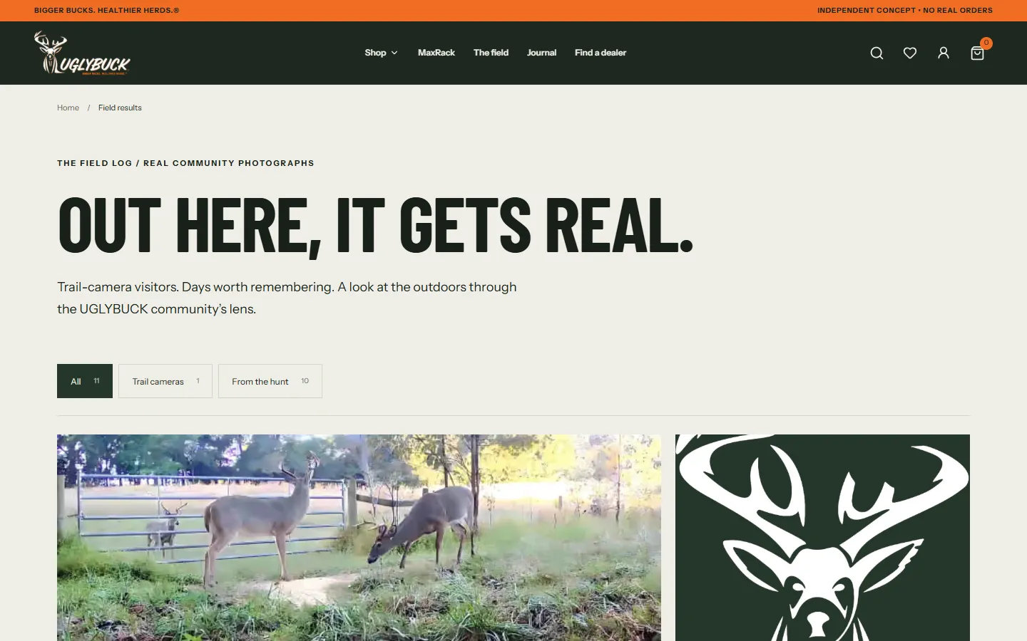 UglyBuck Reimagined — Field results page